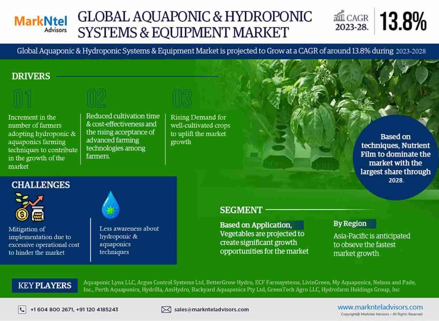 Aquaponic & Hydroponic Systems & Equipment Market Trend, Size, Share, Growth, Report and Forecast 2023-2028