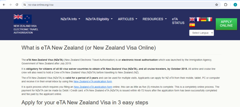 FOR SPANISH CITIZENS – NEW ZEALAND New Zealand Government ET
