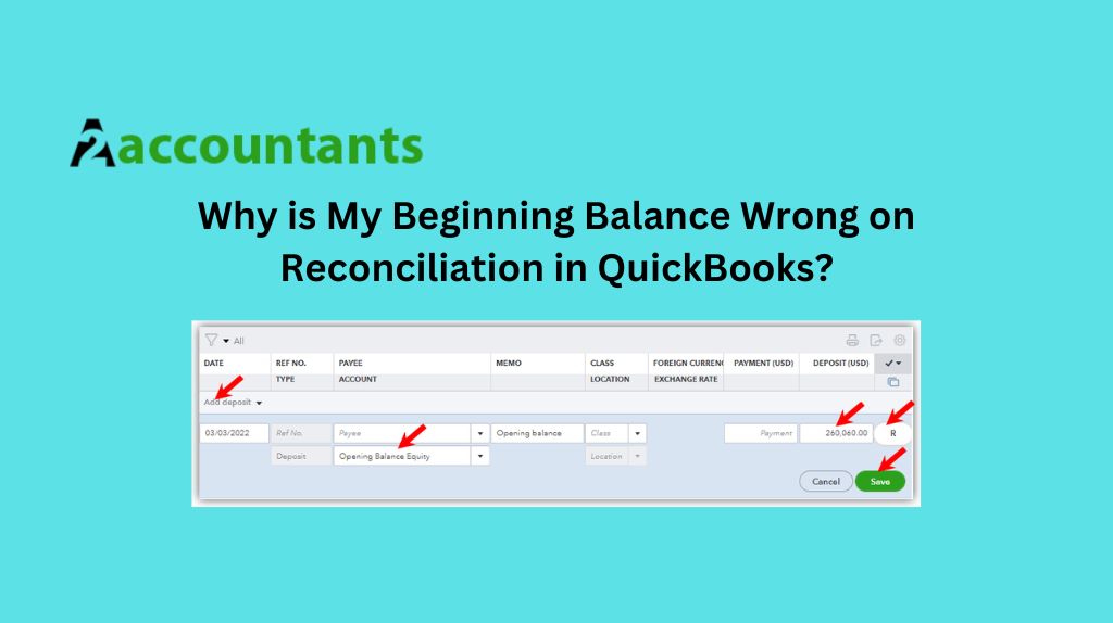 Why is My Beginning Balance Wrong on Reconciliation in QuickBooks?