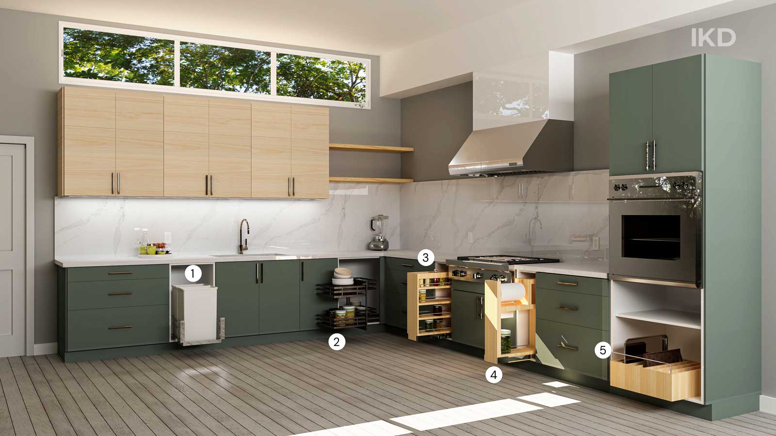 What are the common steps involved in the kitchen design process?