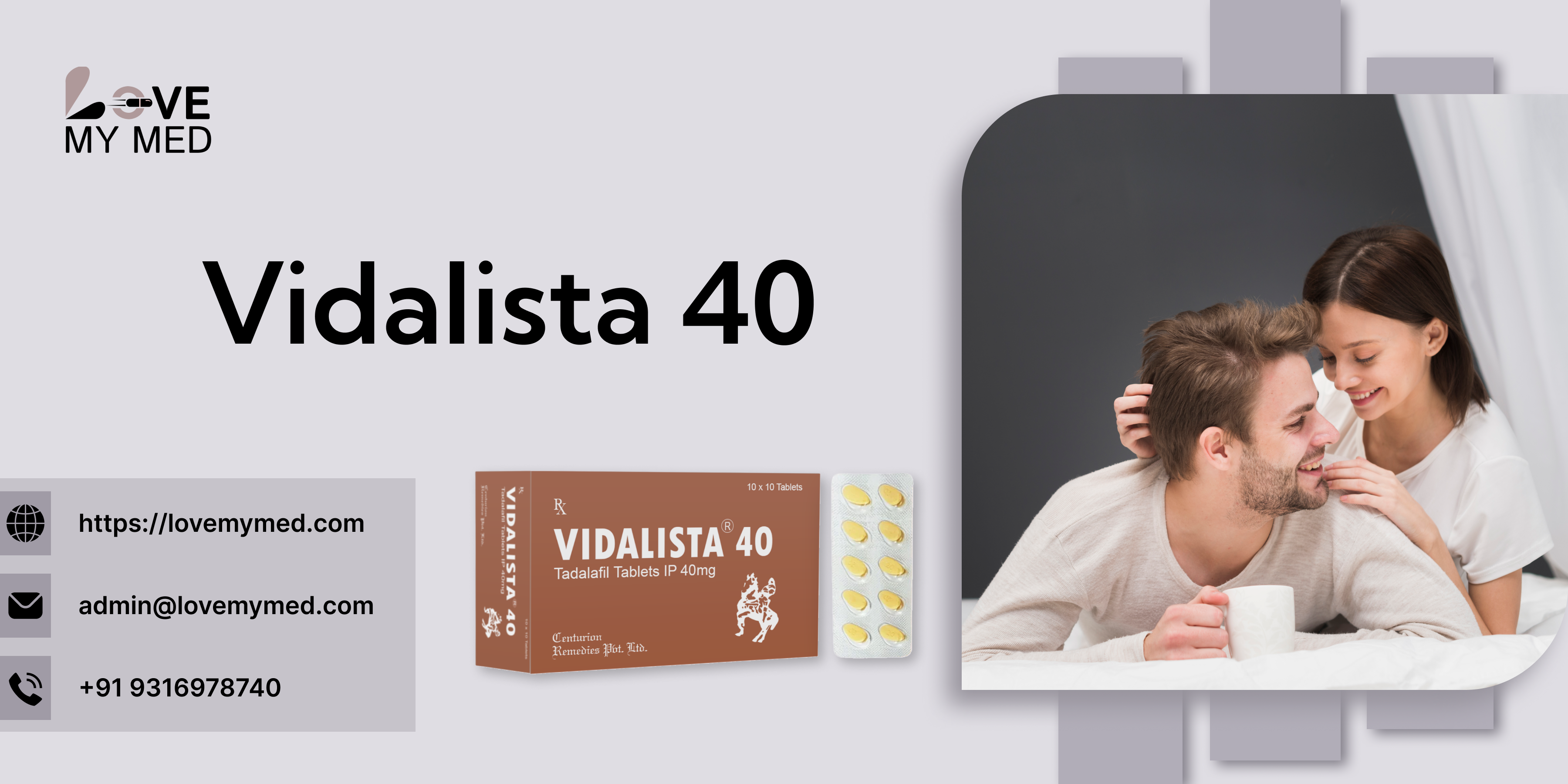 Vidalista 40: Long-Lasting ED Relief with Tadalafil at 20% OFF | lovemymed