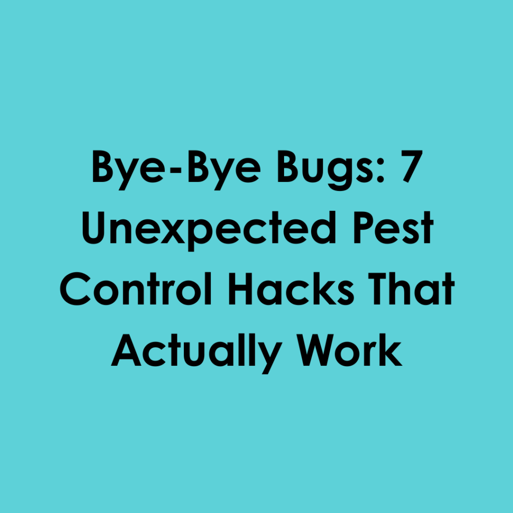 Bye-Bye Bugs: 7 Unexpected Pest Control Hacks That Actually Work