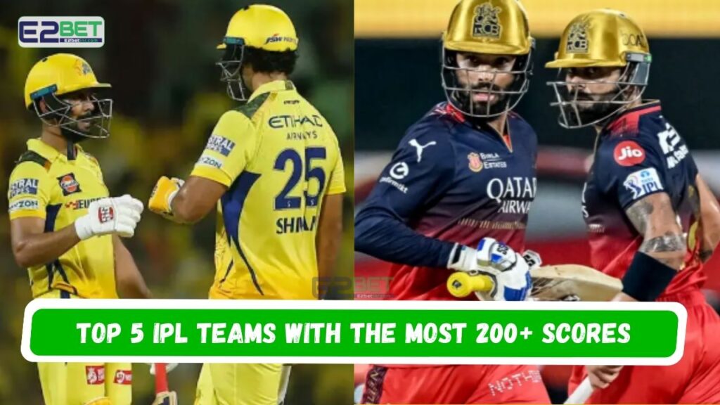 Top 5 IPL Teams with the Most 200 Plus Scores