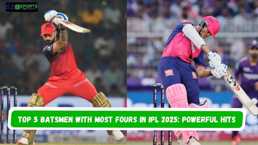 Top 5 Batsmen With Most Fours in IPL 2025: Powerful Hits
